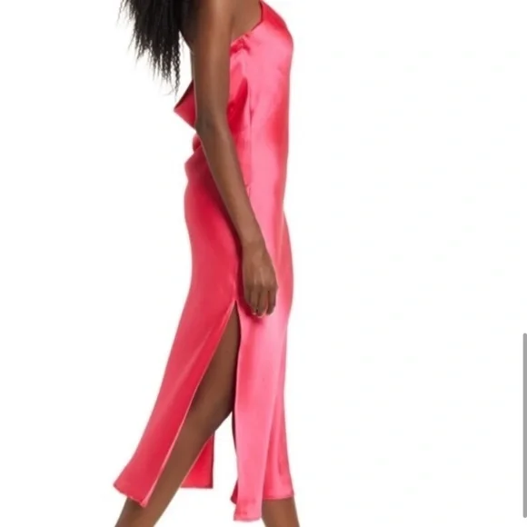 Topshop NWT Gold Orange Cowl Satin Slip On Midi Dress Size 8 - Picture 6 of 13